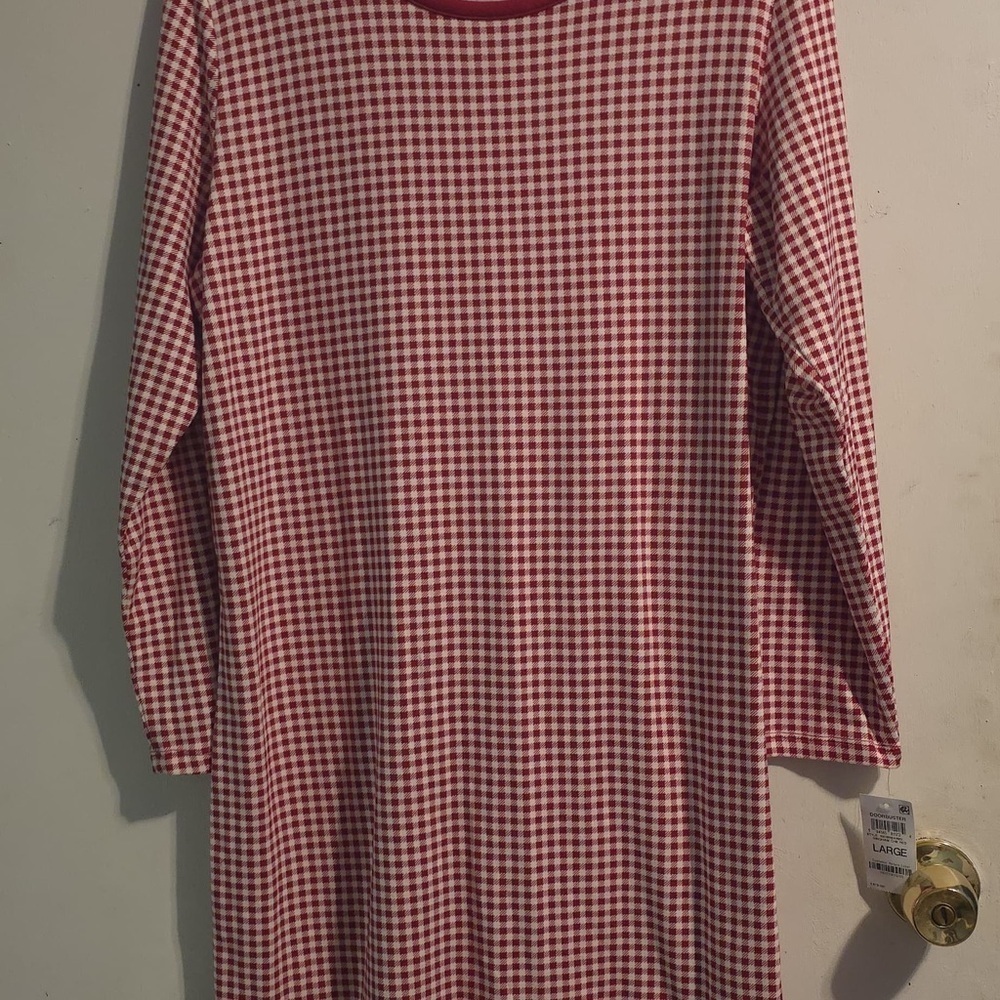 Charter Club Red and White Gingham Intimates - Picture 2 of 15